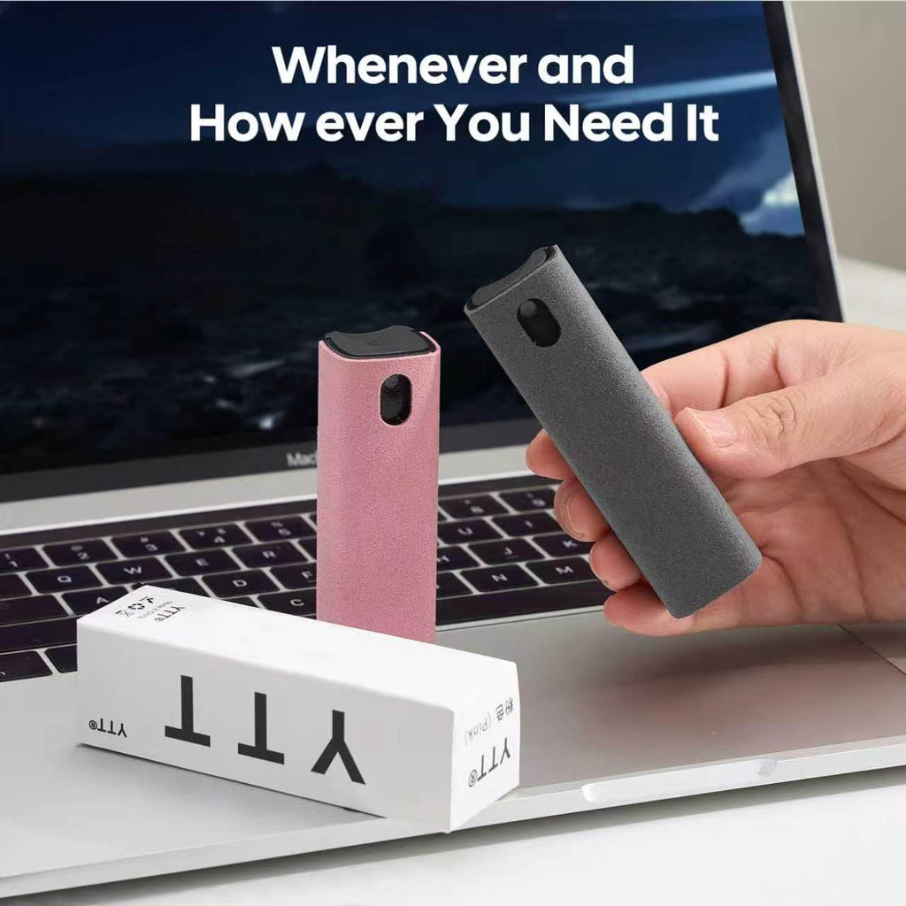 Touchscreen Screen Cleaner Spray, for Phones Ipad Car (Grey) | Two-In-One Spray & Microfiber Cloth, Streak-Free Finish, Ideal for Phone, Laptop, Macbook & Car Touchscreens